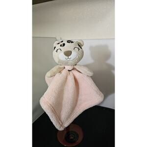 Baby Gear Pink Tan Leopard Cheetah Lovey Security Blanket Plush Baby Toy 14x14